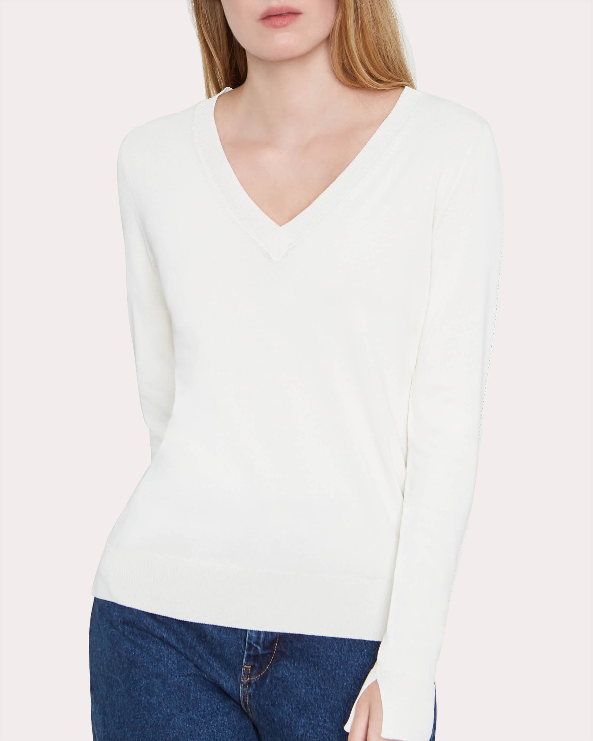 Shop Santicler Women's Livia V-neck Sweater In White