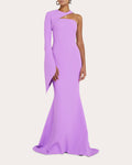 Tall Tall Asymmetric Slit Fall Dress by Safiyaa