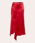 Women Mara Silk Skirt In Ruby