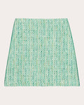 Women Lurex Tweed Mini Skirt In Jade Multi Cotton/viscose/nylon