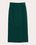 Women Stretch Cady Midi Skirt In Spruce Elastane/polyester