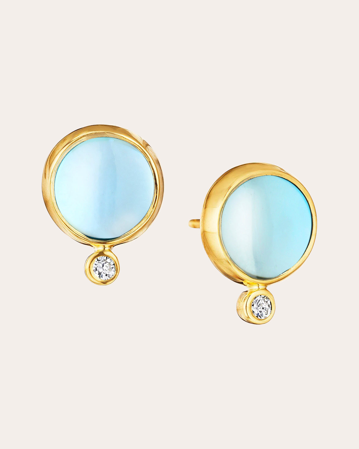 Shop Syna Jewels Women's Blue Topaz & Diamond Candy Stud Earrings