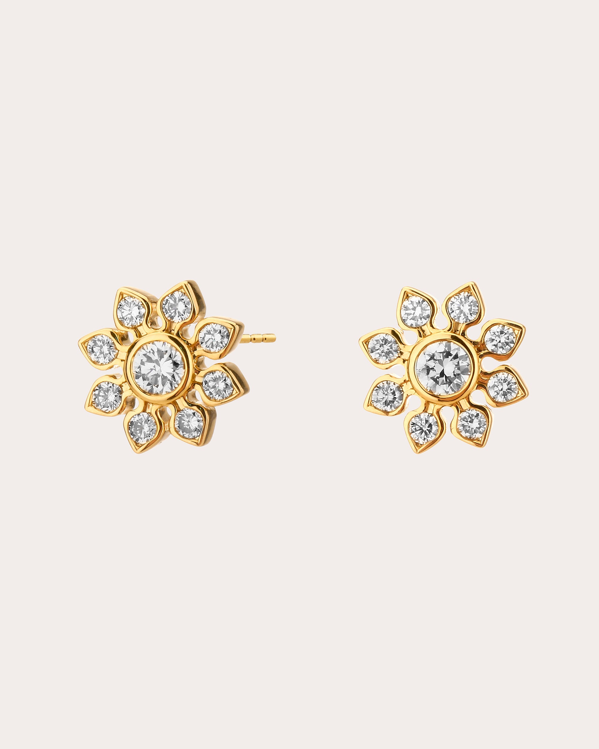 Shop Syna Jewels Women's Diamond Mogul Flower Stud Earrings In Gold
