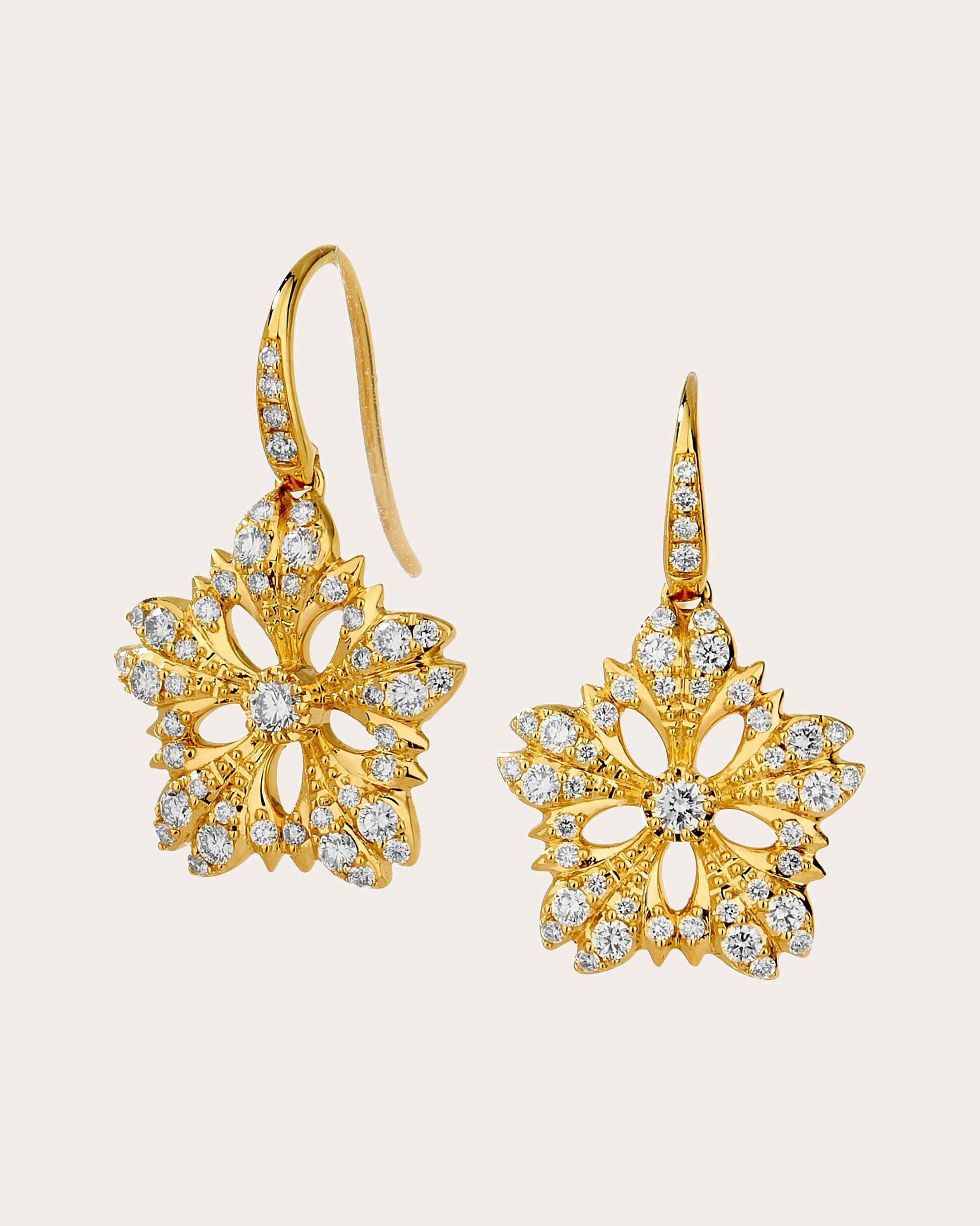 Shop Syna Jewels Women's Diamond Jardin Flower Drop Earrings In Gold