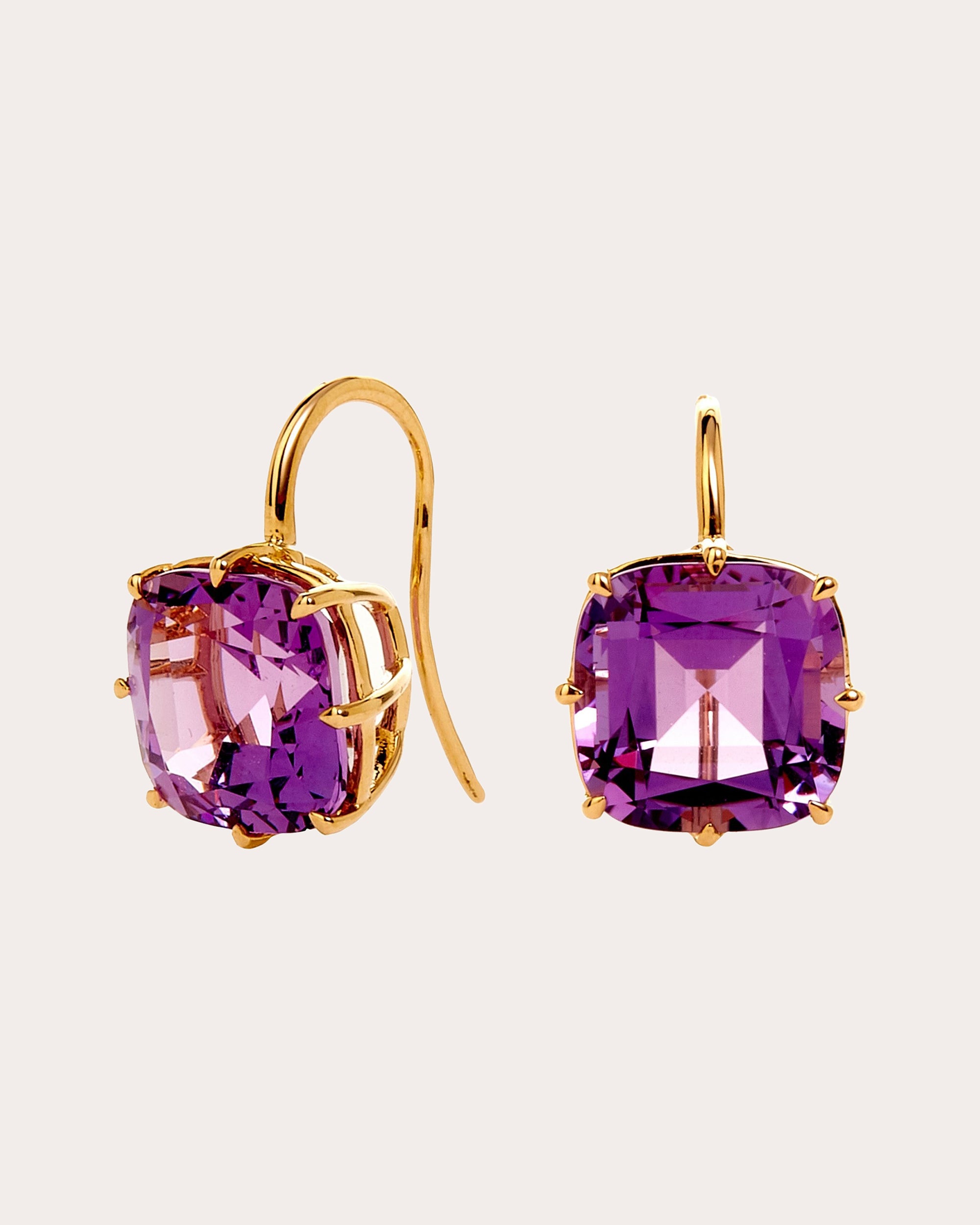 Shop Syna Jewels Women's Amethyst Geometrix Drop Earrings In Purple