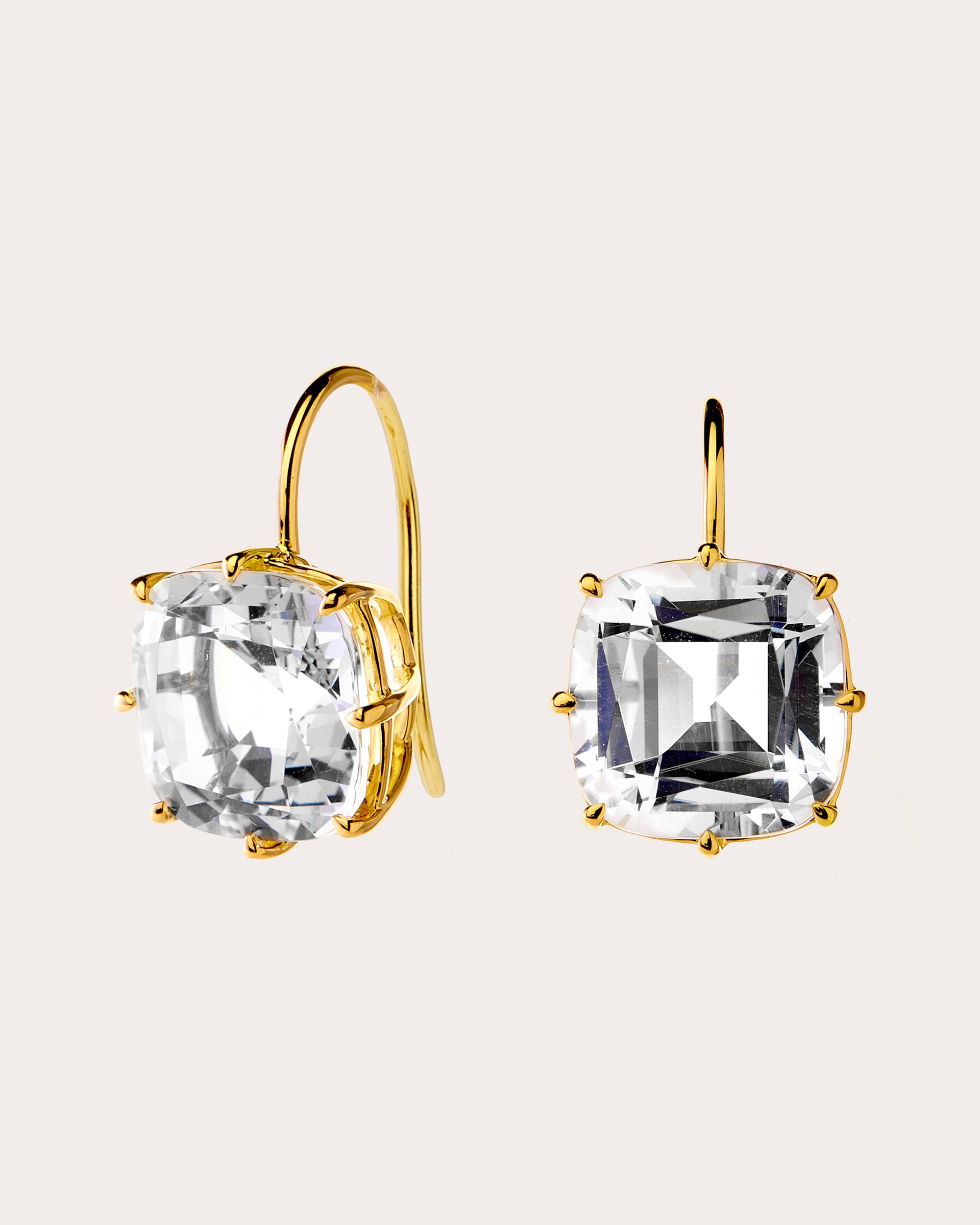 Shop Syna Jewels Women's Rock Crystal Geometrix Drop Earrings In Gold