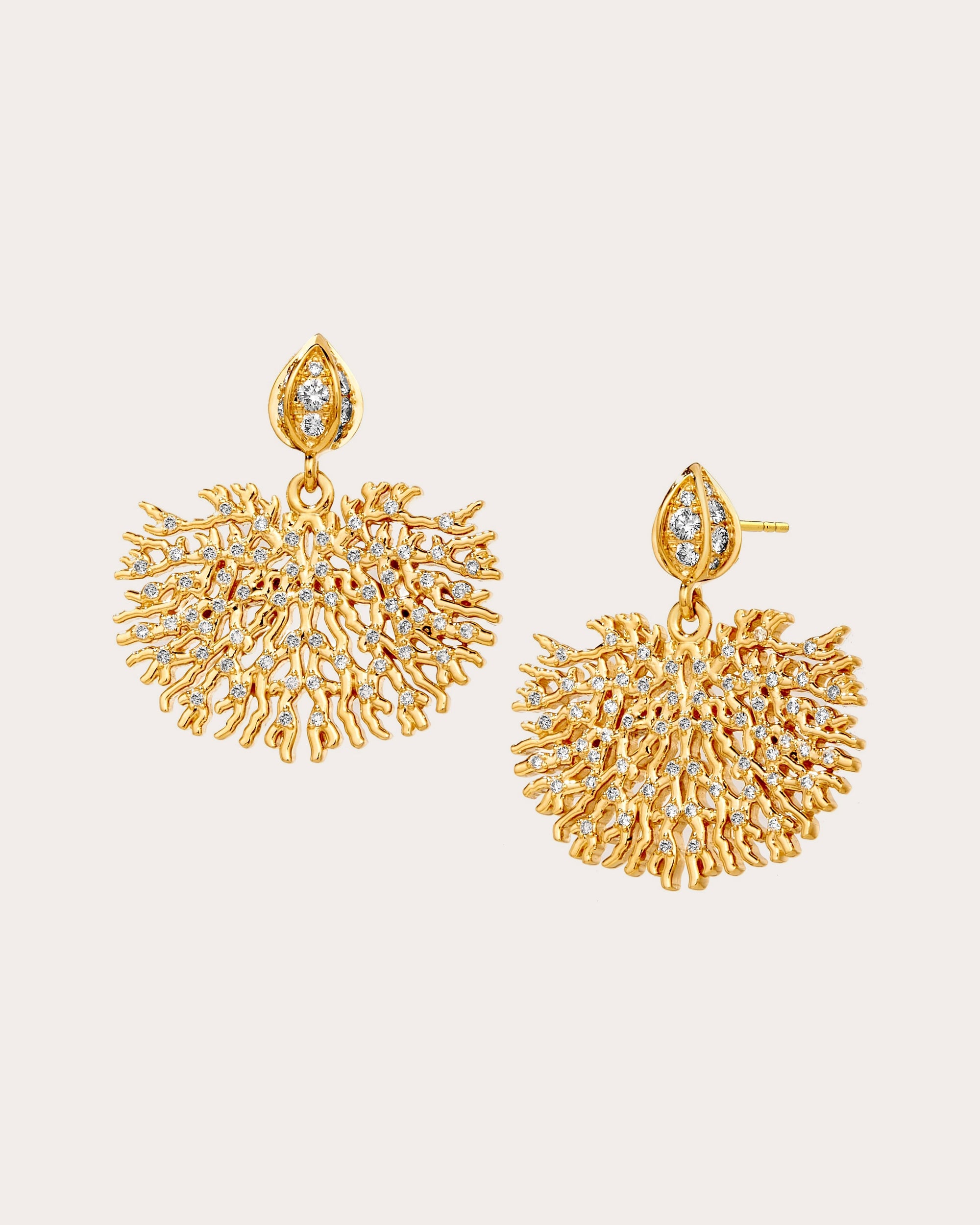 Shop Syna Jewels Women's Diamond Mogul Coral Reef Drop Earrings In Gold