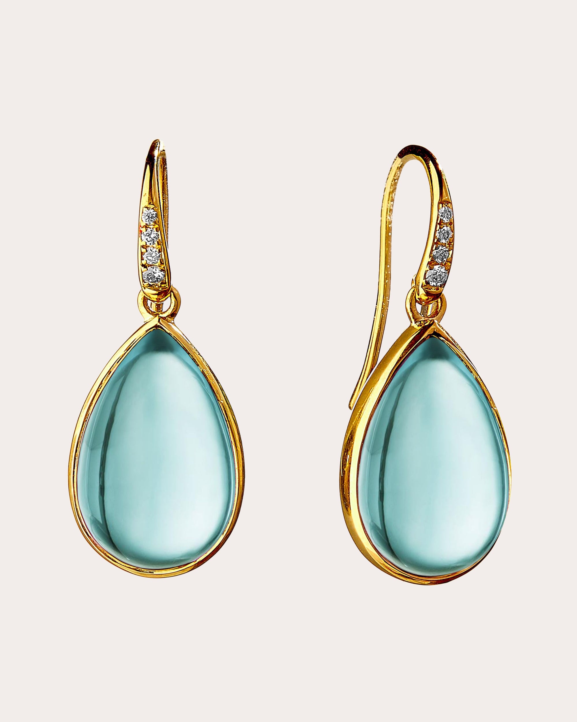Shop Syna Jewels Women's Blue Topaz Mogul Pear Drop Earrings