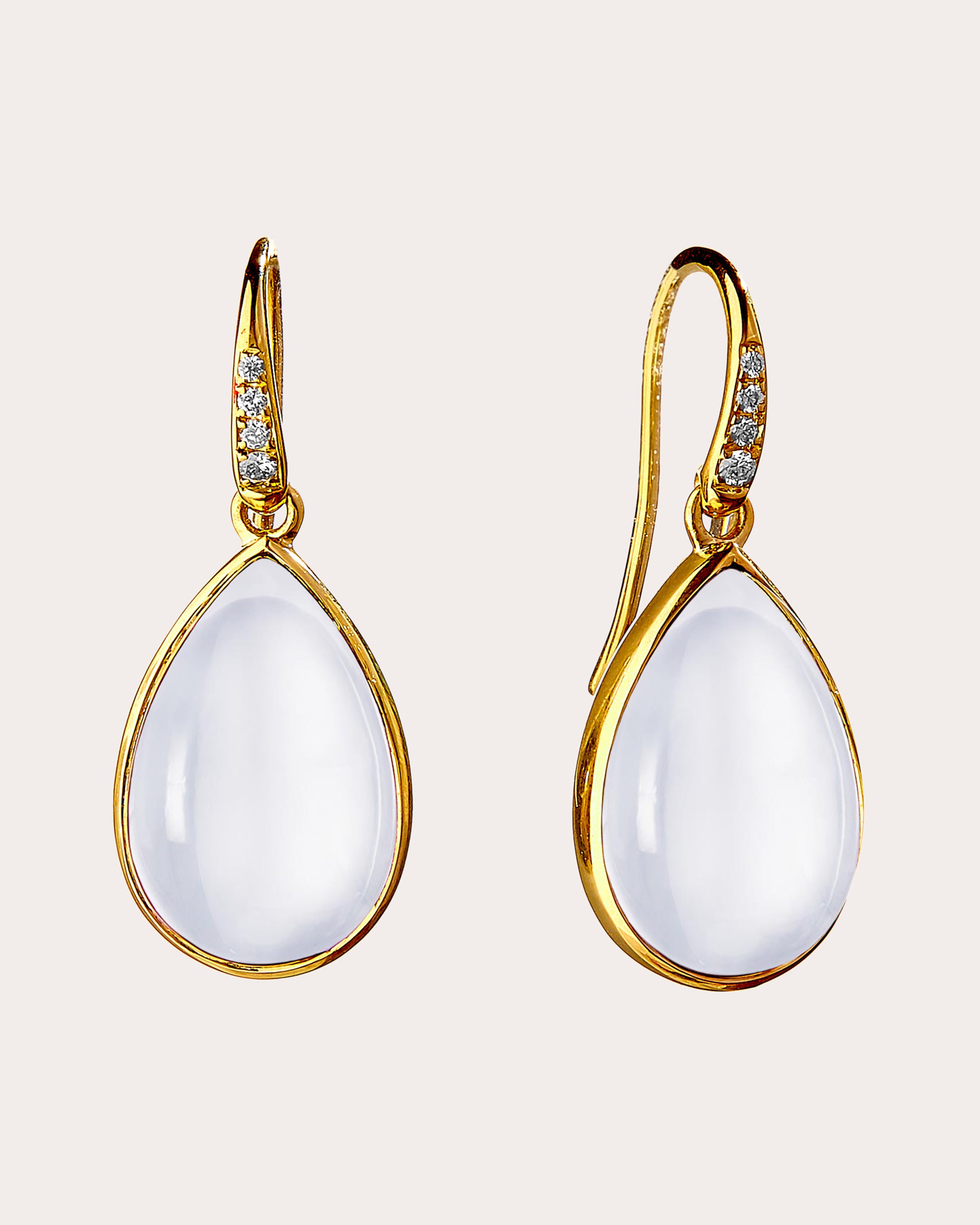 Shop Syna Jewels Women's Moon Quartz Mogul Pear Drop Earrings In White
