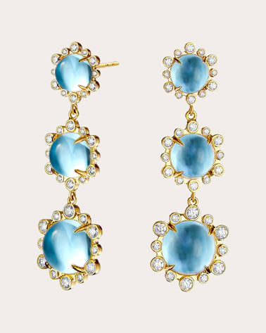Shop Syna Jewels Women's Blue Topaz Mogul Hex Drop Earrings