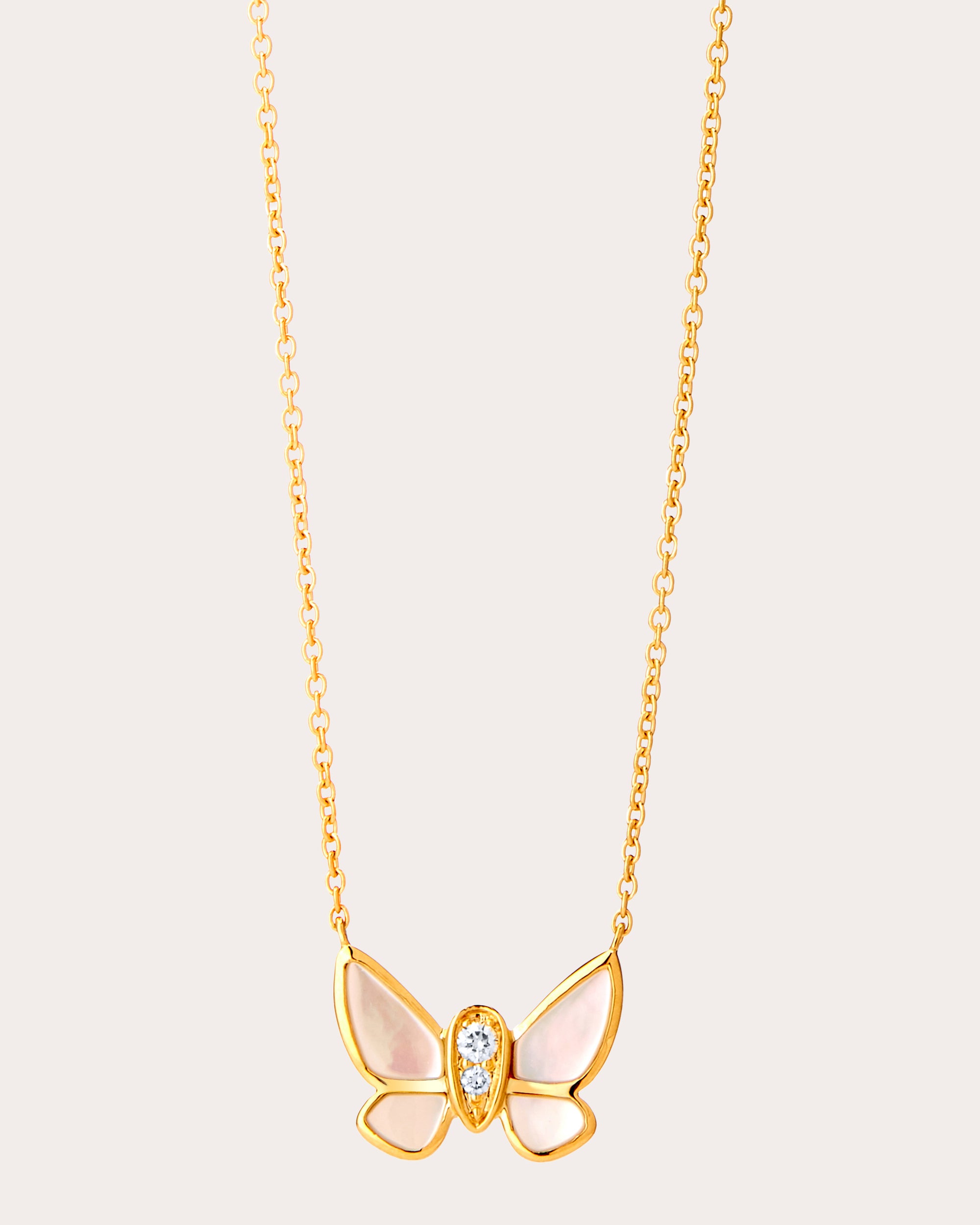 Shop Syna Jewels Women's Mother Of Pearl Jardin Butterfly Pendant Necklace In Gold