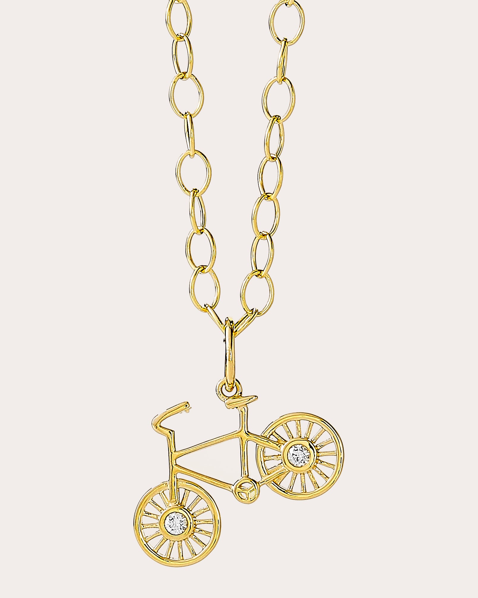 Shop Syna Jewels Women's Diamond Bicycle Charm Pendant In Gold