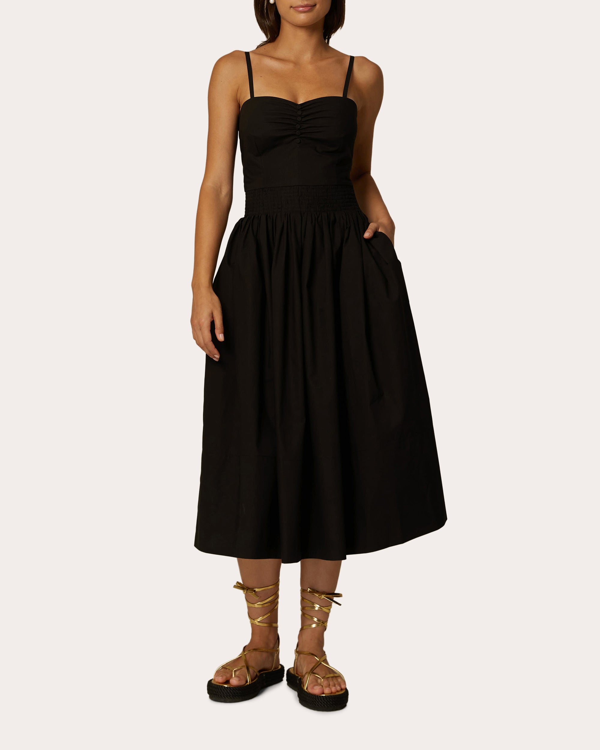 Shop Santicler Women's Miria Poplin Strappy Dress In Black