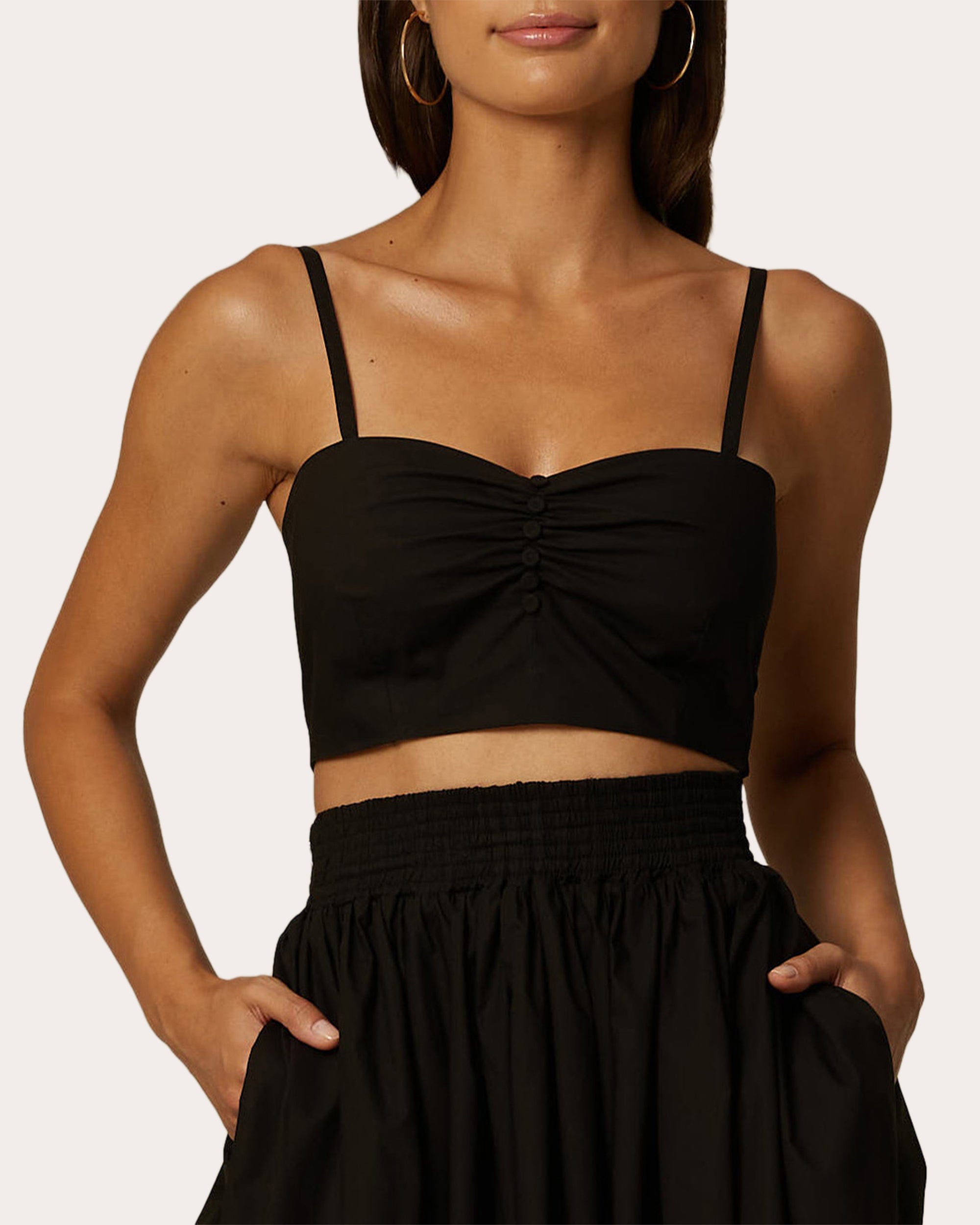 Shop Santicler Women's Daria Cropped Bralette Top In Black