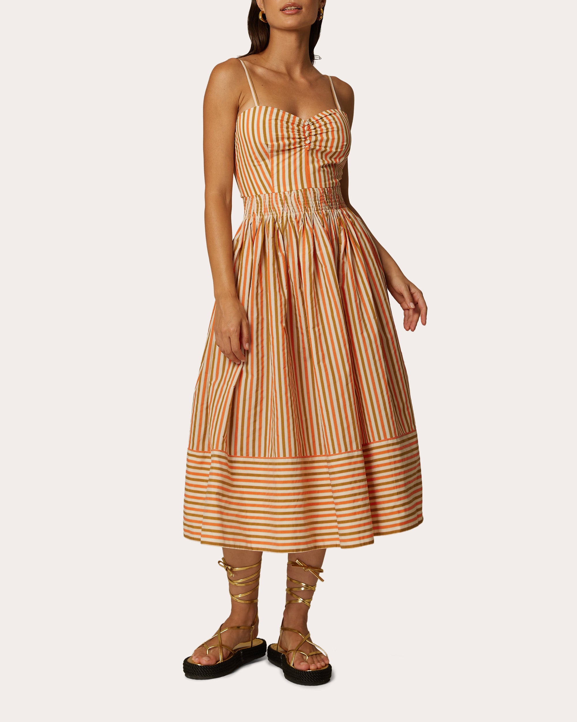 Shop Santicler Women's Miria Silk Tafetta Strappy Dress In Orange