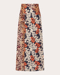 Women Side-slit Silk Panel Maxi Skirt