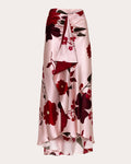 Women Symphony Cherry Silk Skirt In Cherry Blossom