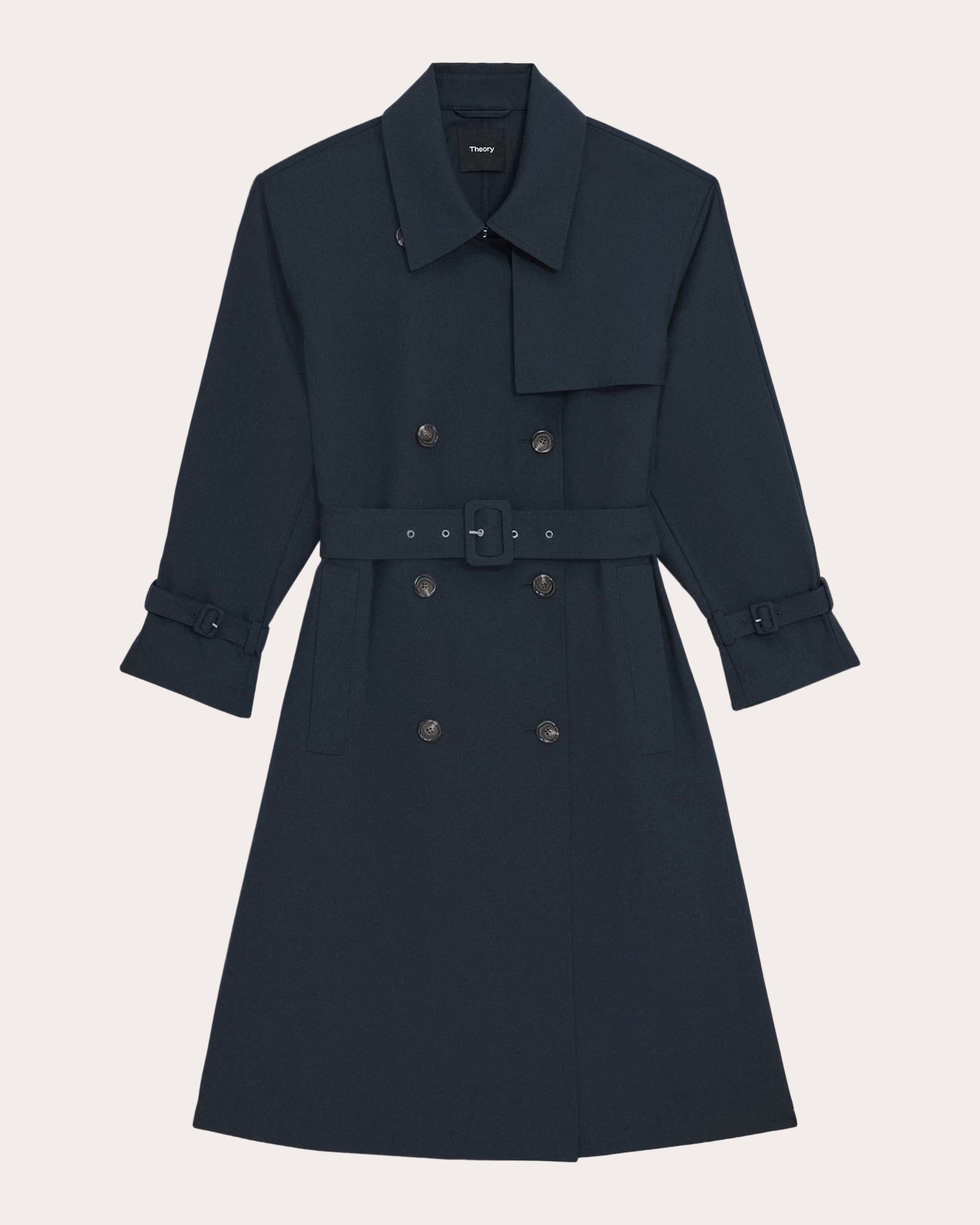 Shop Theory Women's Double-breasted Trench Coat In Blue