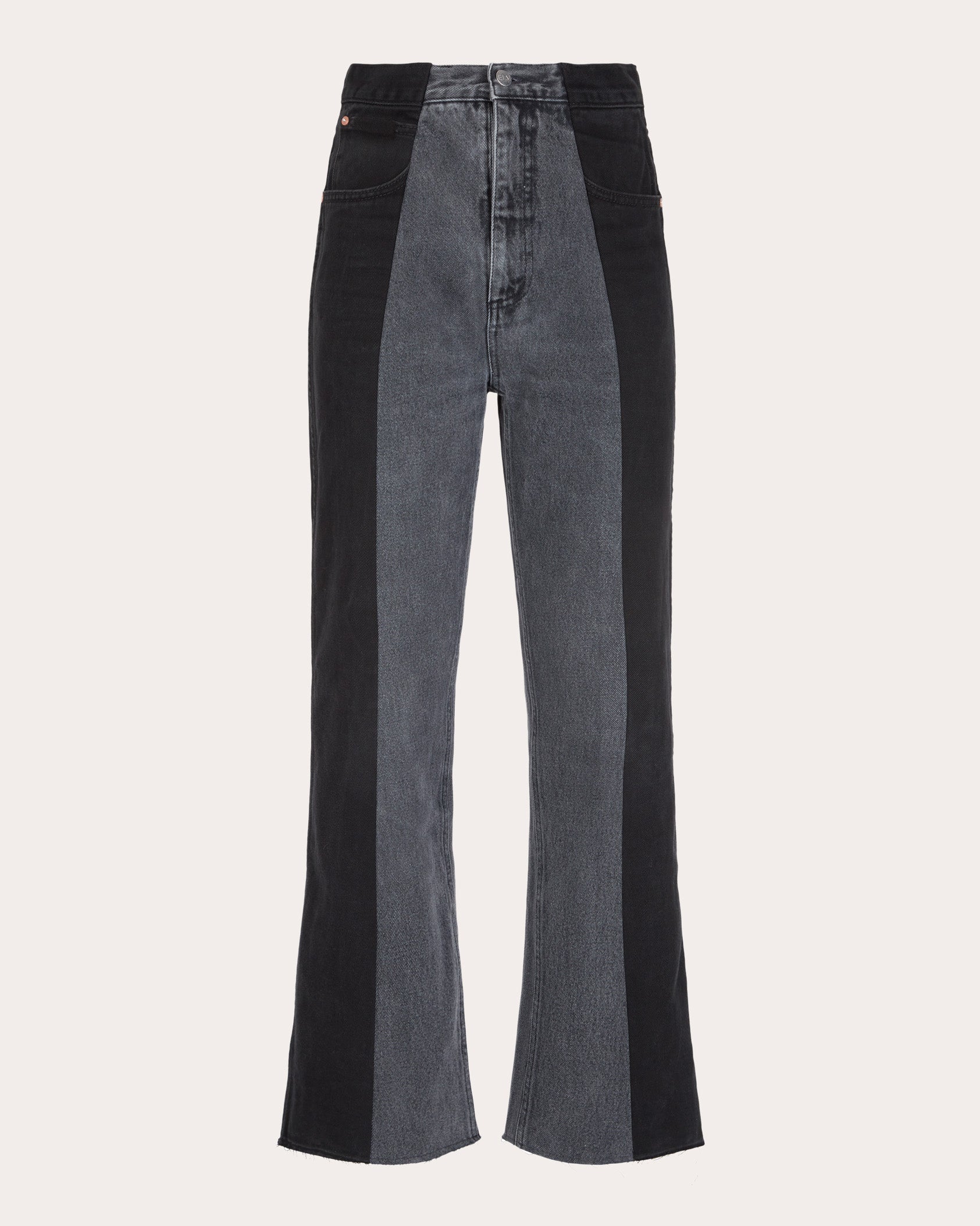 Shop E.l.v Denim E. L.v. Denim Women's Cropped Flare Jeans In Black/grey