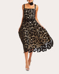 Women Torta Lace Midi Skirt Velvet/polyester