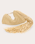 Women Viera Fringe Clutch In Natural Leather/cotton/polyester