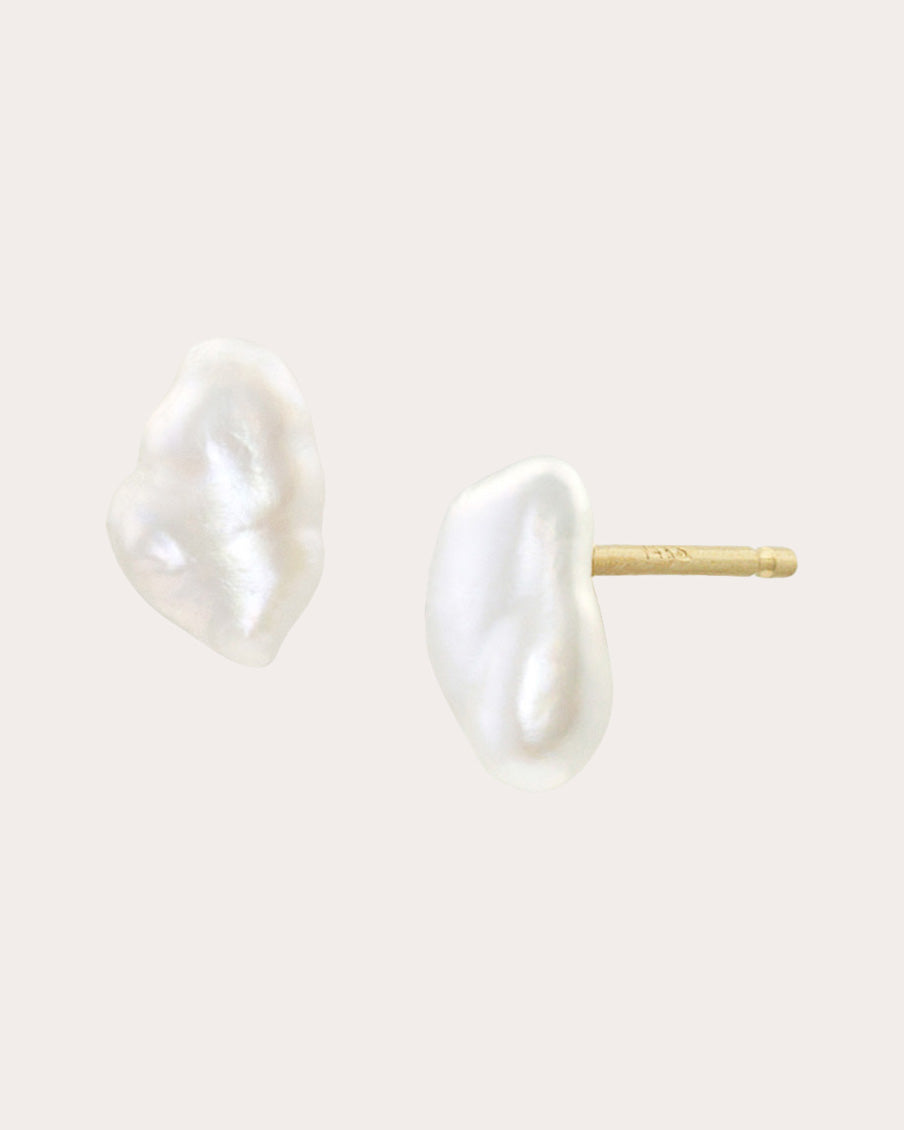 Shop White/space Women's Baby Lagniappe Pearl Stud Earrings In White