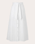E. L.v. Denim Women Clara Poplin Midi Skirt In White Cotton