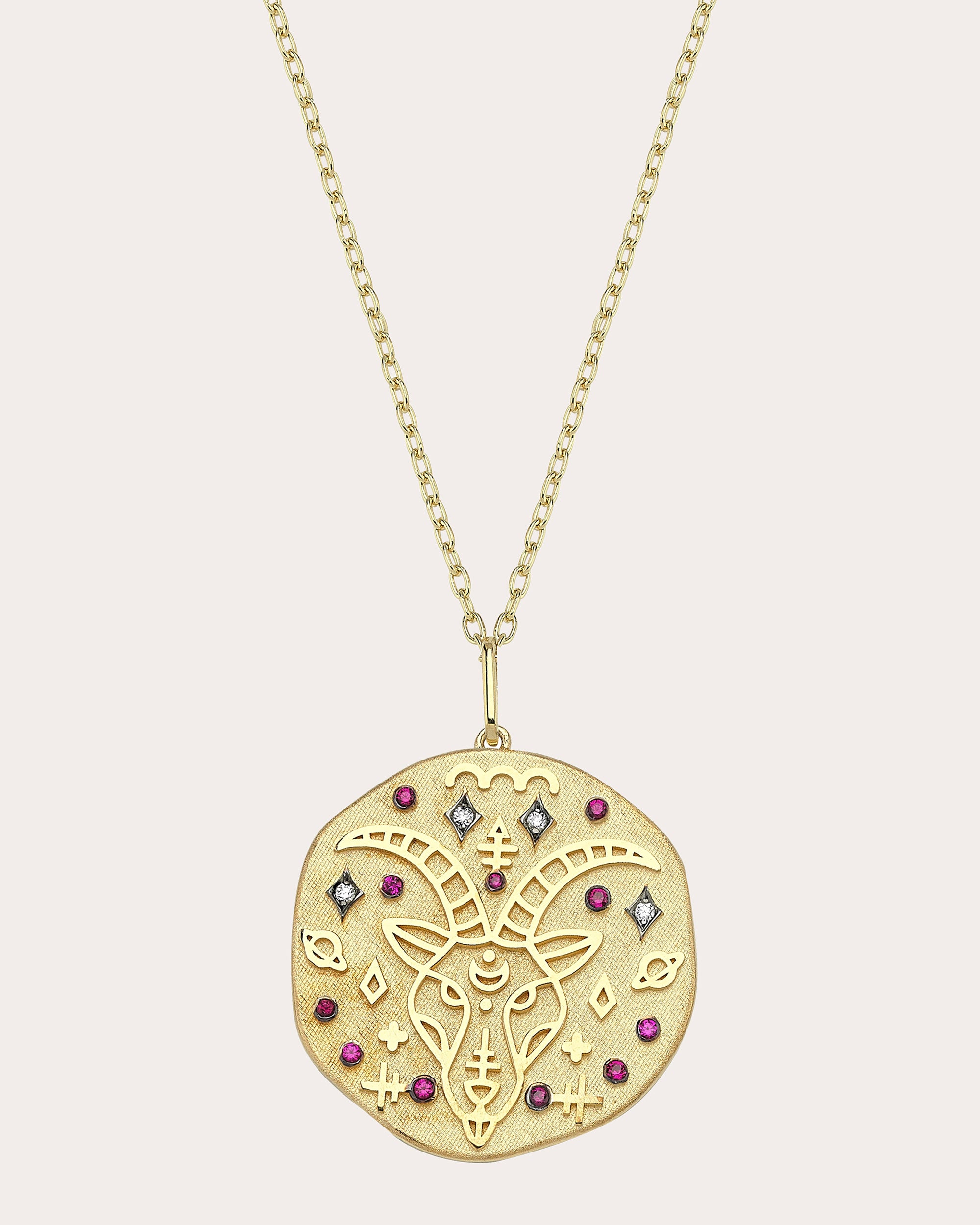 Shop Charms Company Women's Ruby Capricorn Zodiac Pendant Necklace In Gold