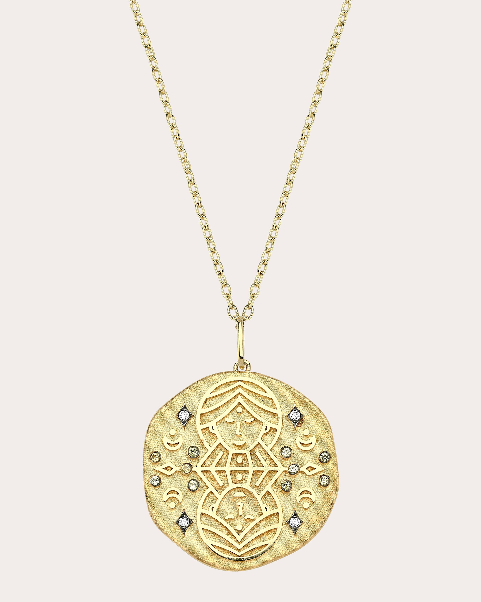 Shop Charms Company Women's Citrine Gemini Zodiac Pendant Necklace In Gold