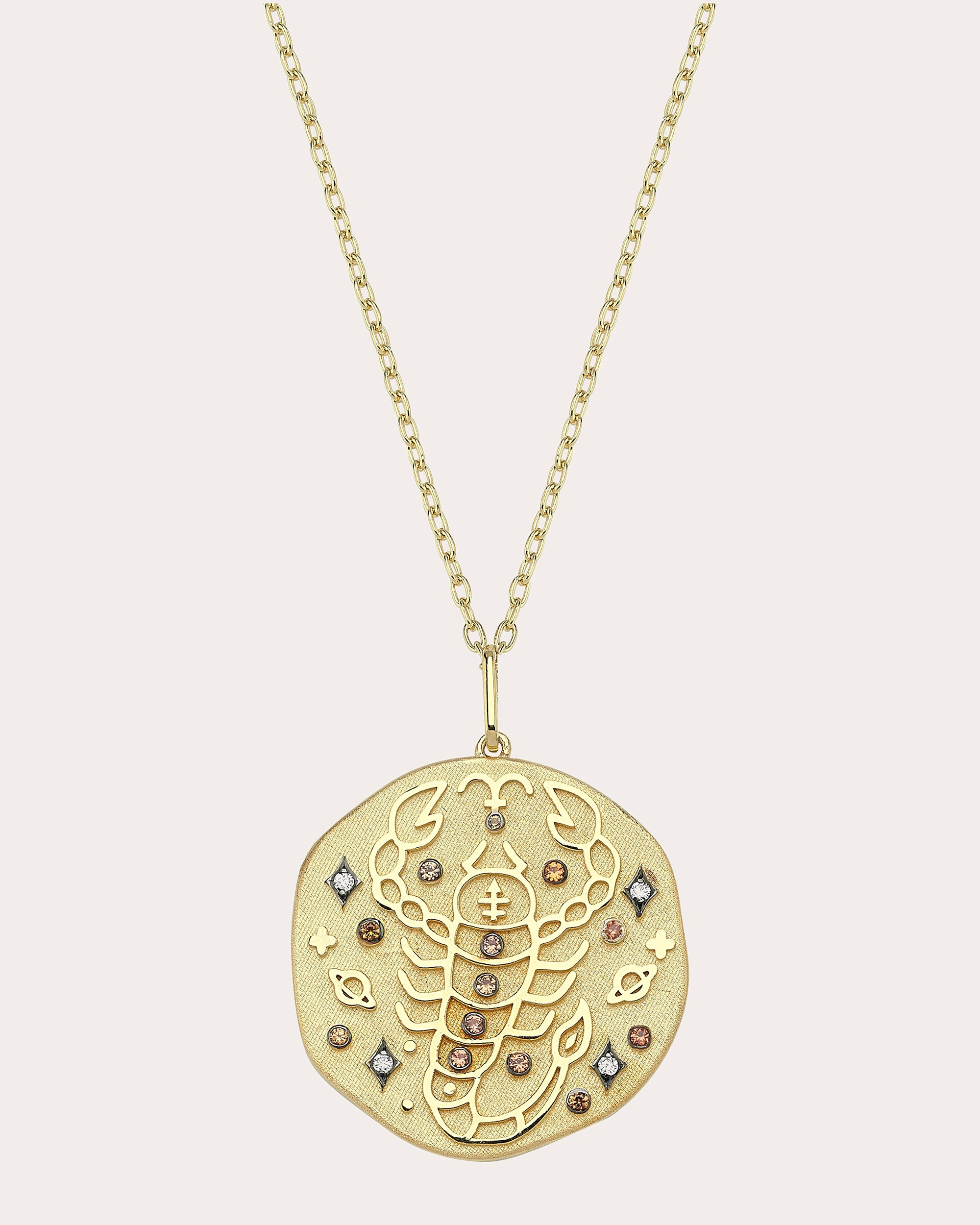 Shop Charms Company Women's Topaz Scorpio Zodiac Pendant Necklace In Gold