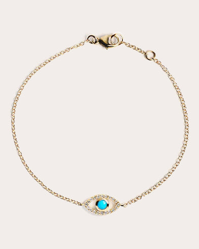 Shop Anzie Women's Classique Pavé Evil Eye Bracelet In Blue