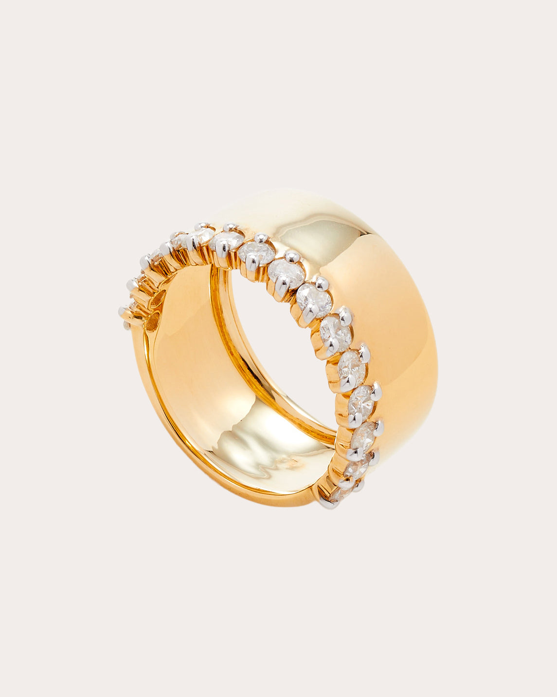 Shop Yvonne Léon Women's Diamond & 18k Gold Grignotée Gm Ring