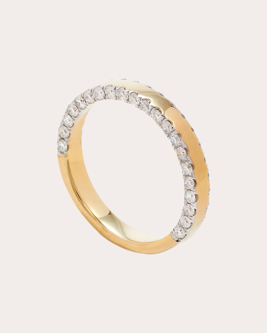 Shop Yvonne Léon Women's Diamond & 18k Gold Grignotée Pm Ring