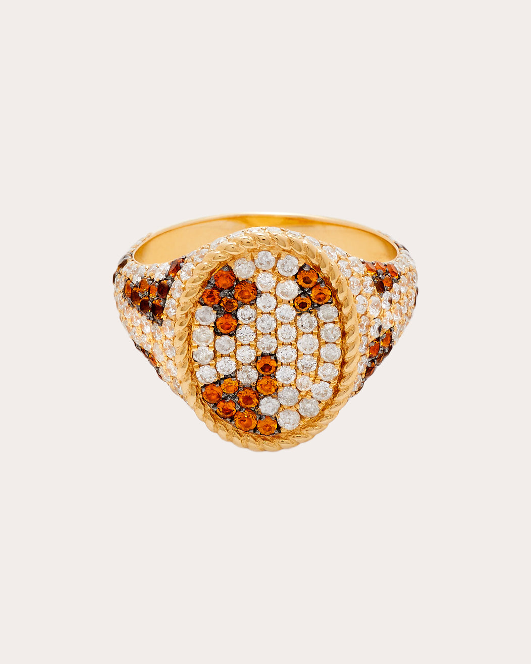 Shop Yvonne Léon Women's Diamond & Citrine Leopard Oval Signet Ring In Orange