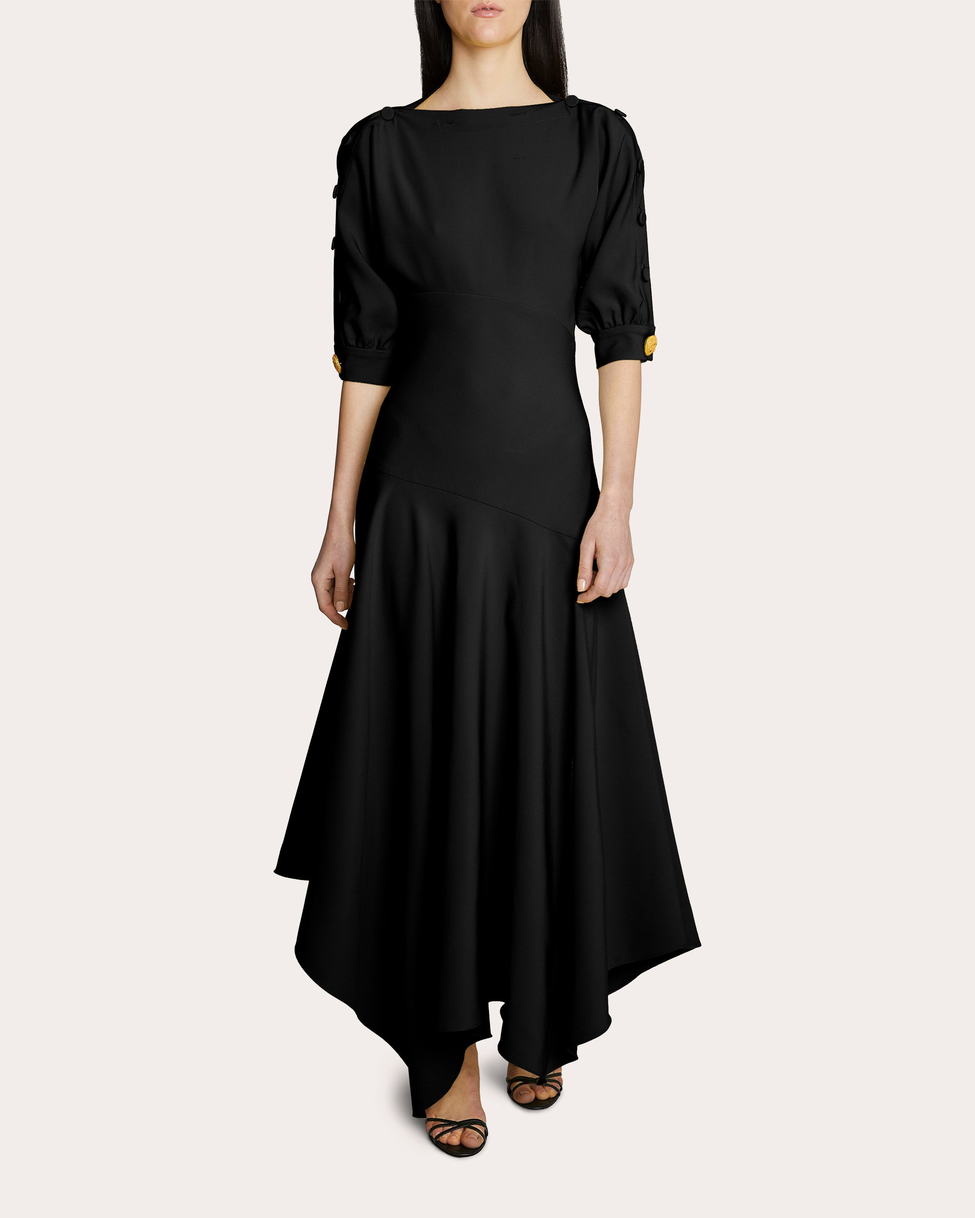 Shop Amir Taghi Women's Emma Handkerchief Dress In Black