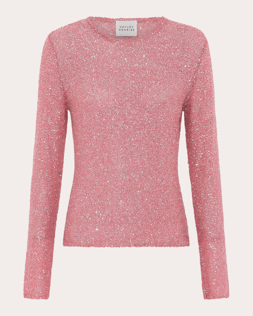 Antthony Sequin-Accented Knit Long-Sleeve Tunic - 20619889