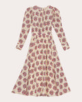Floral Print Jacquard Vintage Viscose Dress by Bytimo