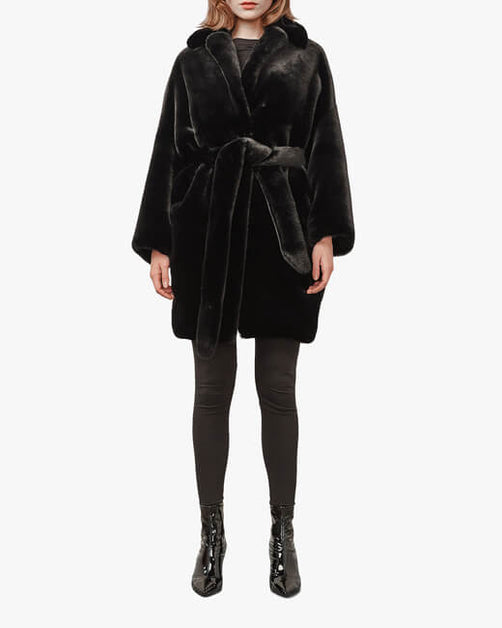 HEURUEH Kimono Faux Fur Coat | Olivela