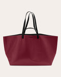 Women Large Le Pratique Tote Bag In Burgundy Leather/cotton