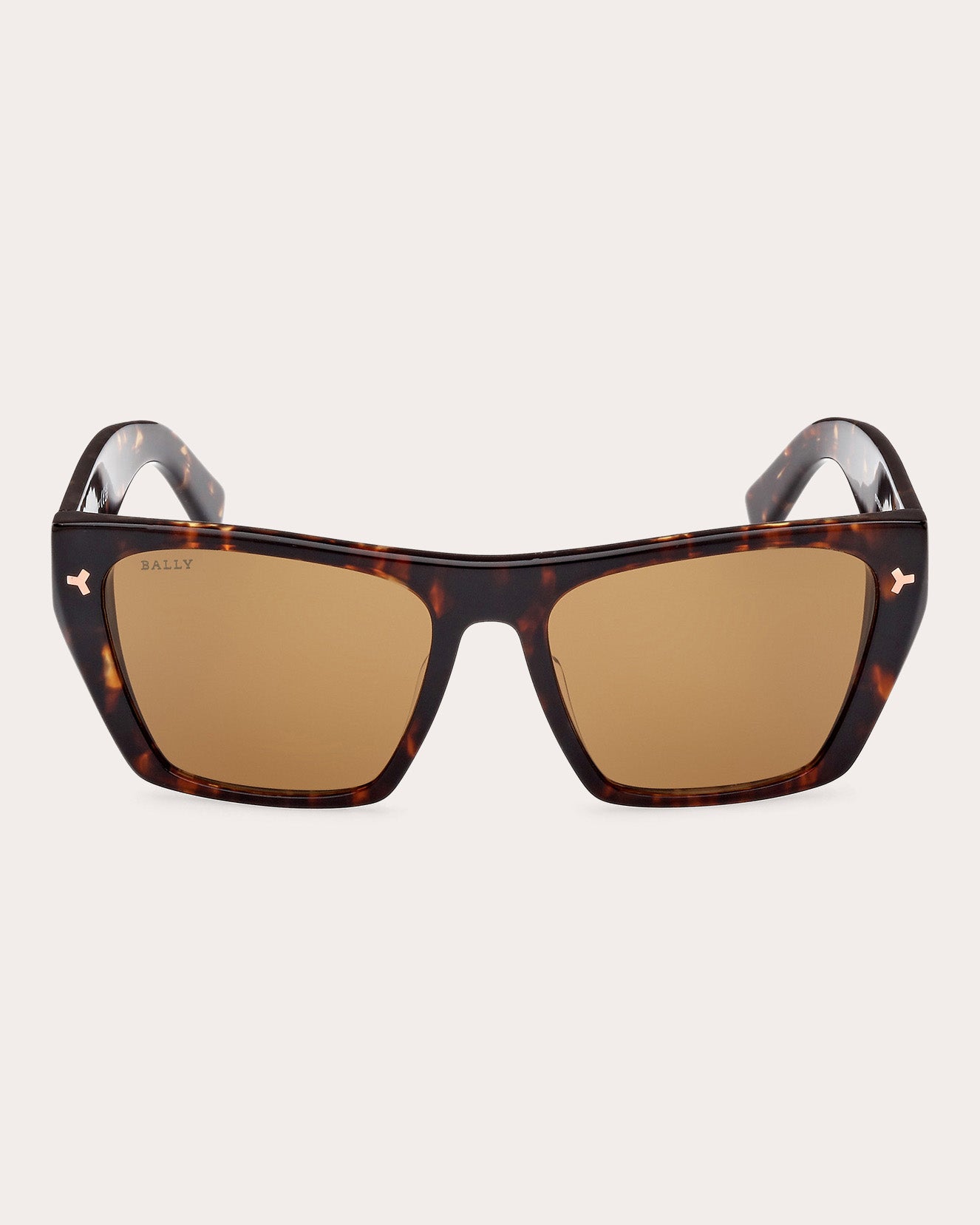 Bally Shiny Classic Havana & Vintage Brown Geometric Sunglasses