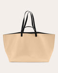 Women Large Le Pratique Tote Bag In Cream Leather/cotton
