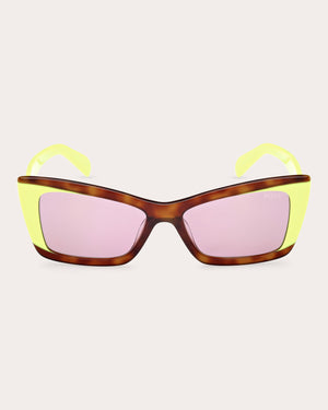 Emilio Pucci Filigree Acetate & Metal Cat-eye Sunglasses In Yellow