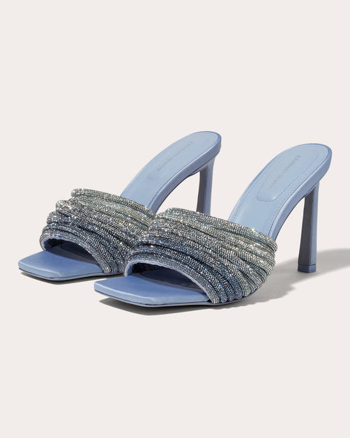 SIMKHAI Lena Crystal Heeled Mule | OLIVELA