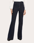 Women Demitria High waist Flare Jeans In Indigo Cotton/denim/elastane