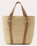 Women Pinimilla S Bridle Raffia Tote Bag Leather/cotton