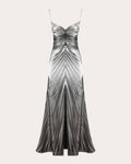 Tall A-line Animal Print Sleeveless Fall Pleated Gathered Slit Dress by Georgia Hardinge