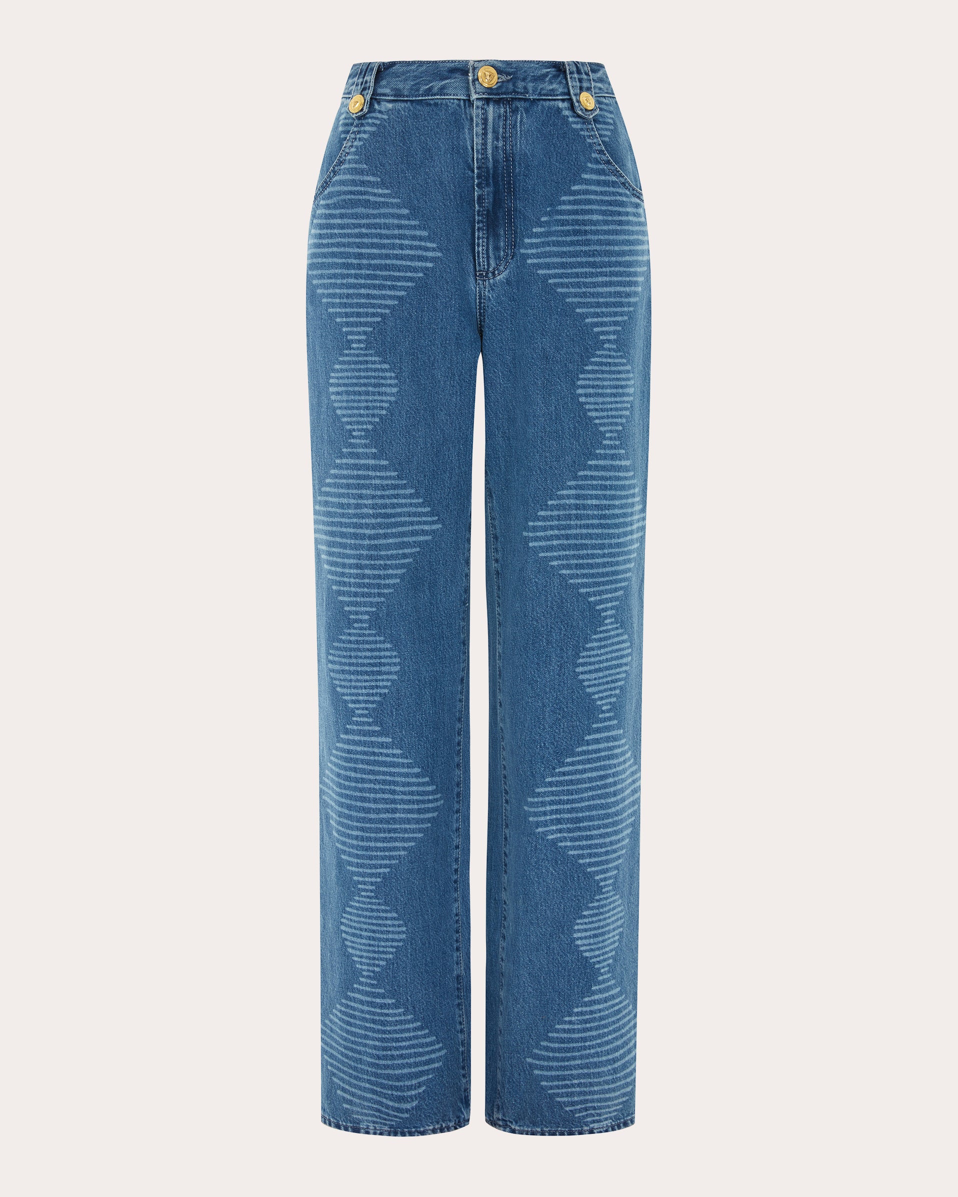 Louis Vuitton Damier Giant Damier Waves Monogram Denim Trousers 2020 Ss, Black, 38