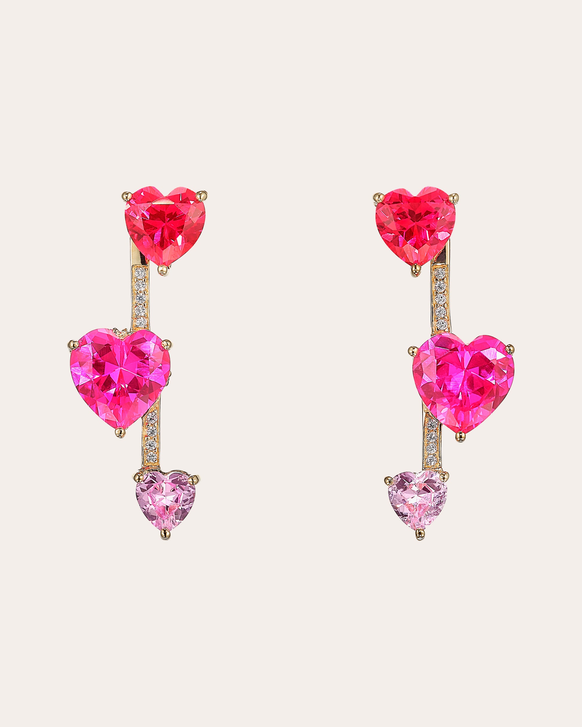 Anabela Chan Convertible Ruby Heart Pendulum Earrings | Olivela