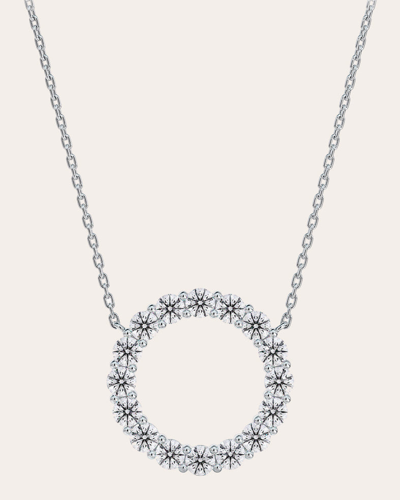 de Beers Forevermark Women's Diamond Circle Pendant Necklace in White Gold