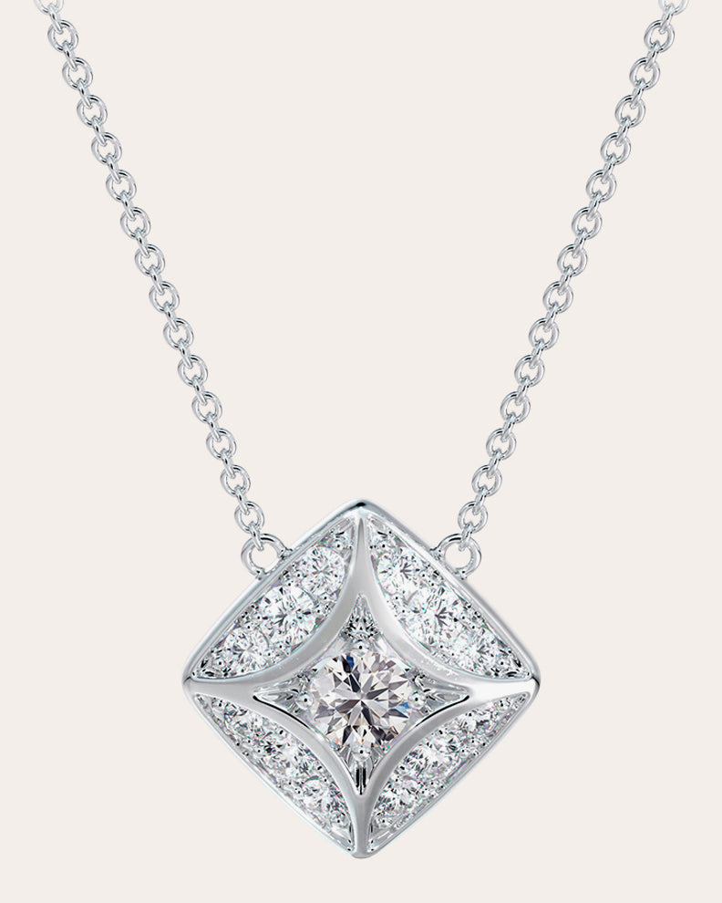 de Beers Forevermark Women's Icon Pavé Pendant Necklace in White Gold